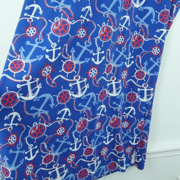 Talbots 1X Dress Sleeveless Nautical Sailor Print Resort Country Club Preppy - Picture 5 of 7